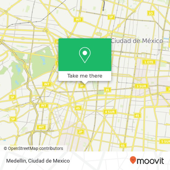 Medellín, Eje 2 Poniente Roma Sur 06760 Cuauhtémoc, Distrito Federal map