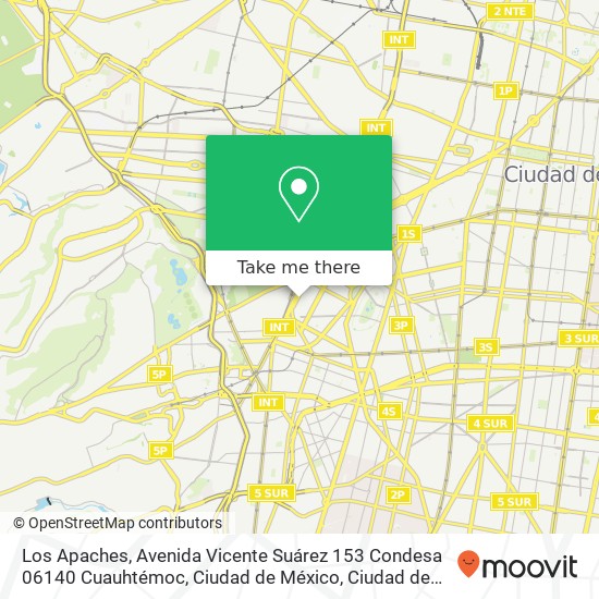 Los Apaches, Avenida Vicente Suárez 153 Condesa 06140 Cuauhtémoc, Ciudad de México map