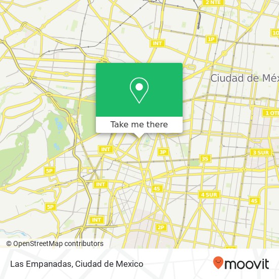 Mapa de Las Empanadas, Avenida Nuevo León Hipódromo 06100 Cuauhtémoc, Ciudad de México