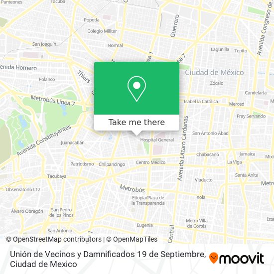 Unión de Vecinos y Damnificados 19 de Septiembre map