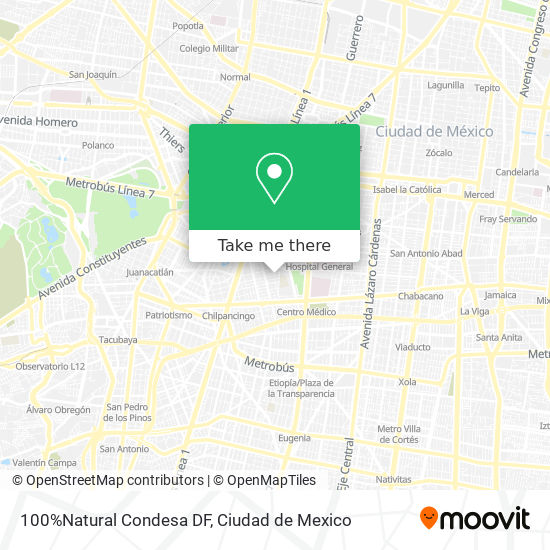 100%Natural Condesa DF map