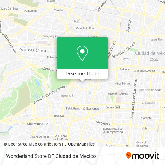 Mapa de Wonderland Store DF