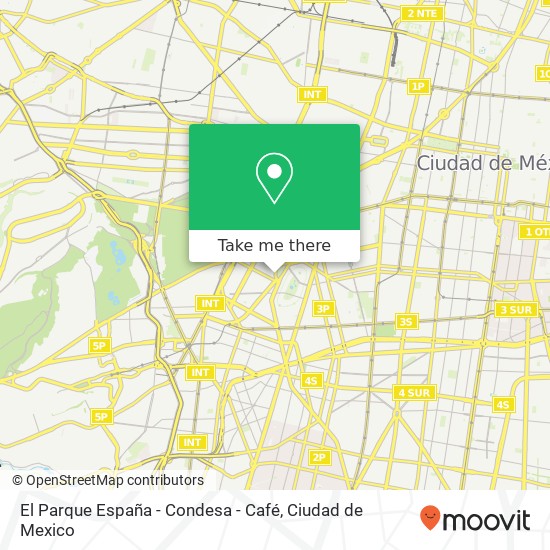 Mapa de El Parque España - Condesa - Café