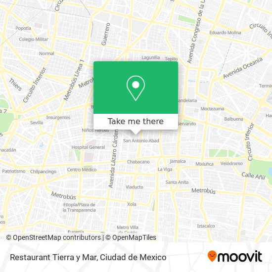 Restaurant Tierra y Mar map