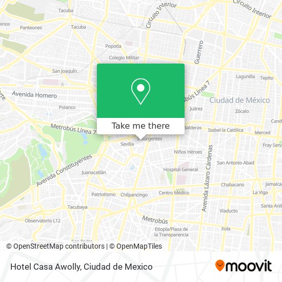 Mapa de Hotel Casa Awolly