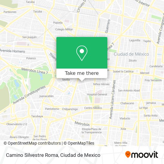 Camino Silvestre Roma map