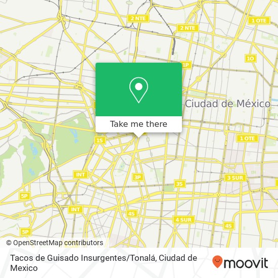 Mapa de Tacos de Guisado Insurgentes / Tonalá, Tonalá Roma Norte 06700 Cuauhtémoc, Ciudad de México