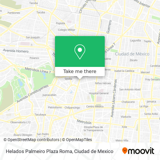 Mapa de Helados Palmeiro Plaza Roma