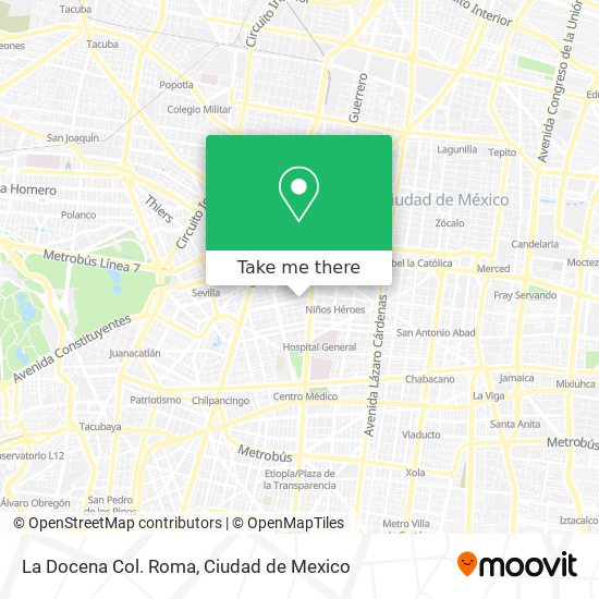 La Docena Col. Roma map