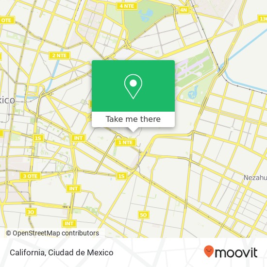 Mapa de California, Aeropuerto Inter B Juárez 15620 Venustiano Carranza, Distrito Federal