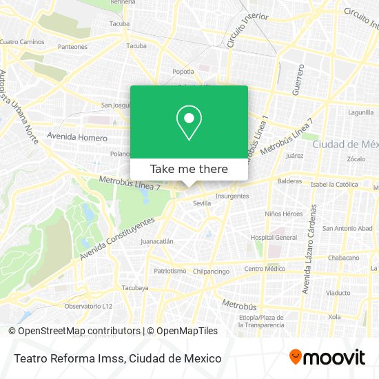 Teatro Reforma Imss map