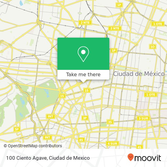 Mapa de 100 Ciento Agave, Calle Génova Juárez 06600 Cuauhtémoc, Distrito Federal