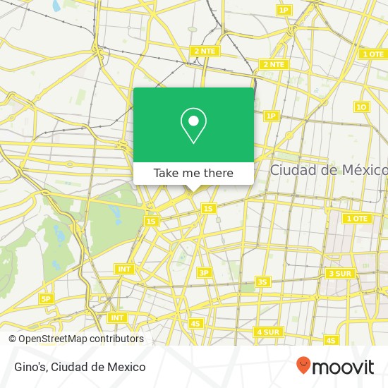 Mapa de Gino's, Paseo de la Reforma 316 Juárez 06600 Cuauhtémoc, Ciudad de México