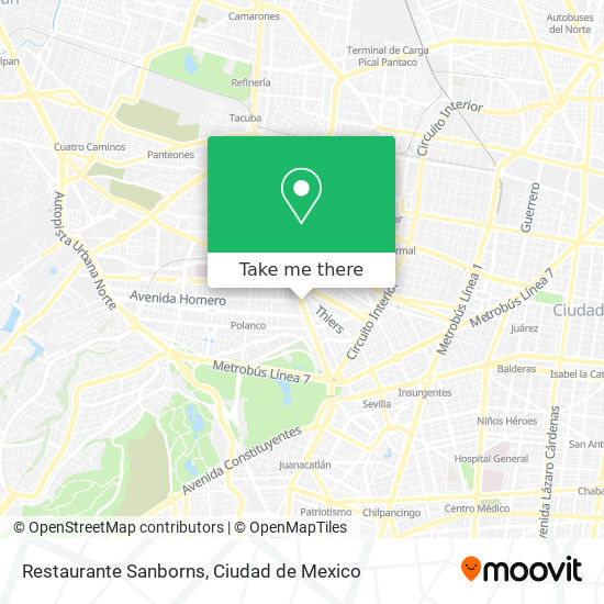 Mapa de Restaurante Sanborns