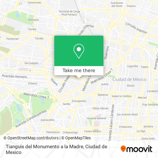 Tianguis del Monumento a la Madre map