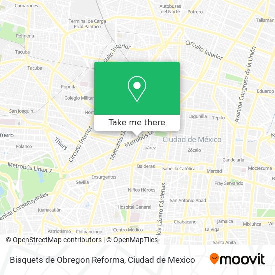 Mapa de Bisquets de Obregon Reforma