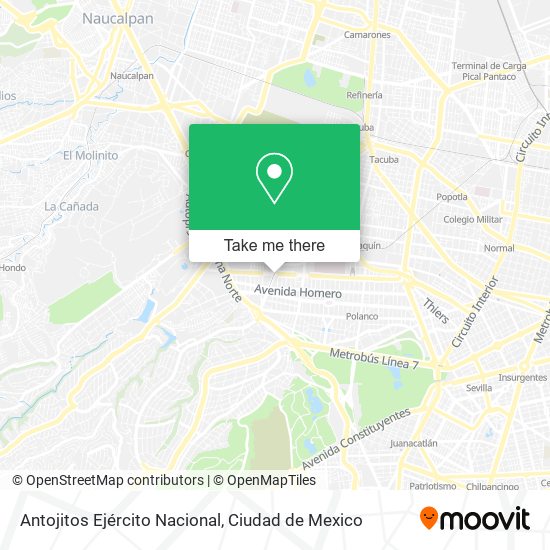 Antojitos Ejército Nacional map