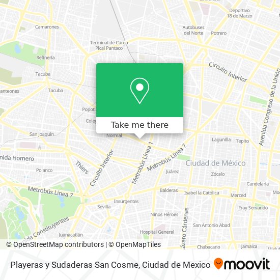 Playeras y Sudaderas San Cosme map