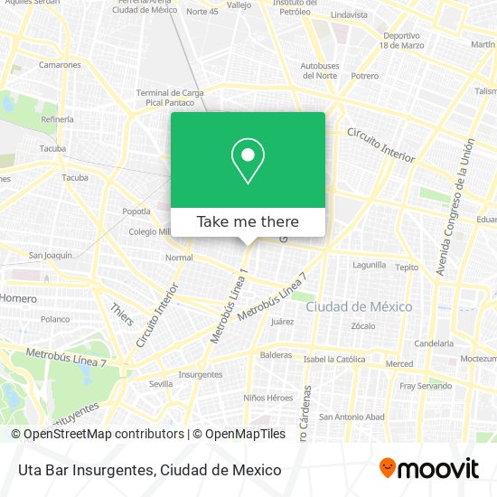 Uta Bar Insurgentes map