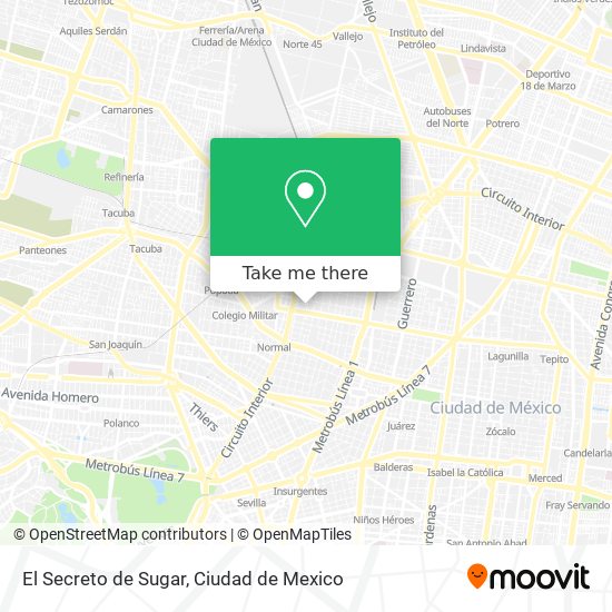 El Secreto de Sugar map