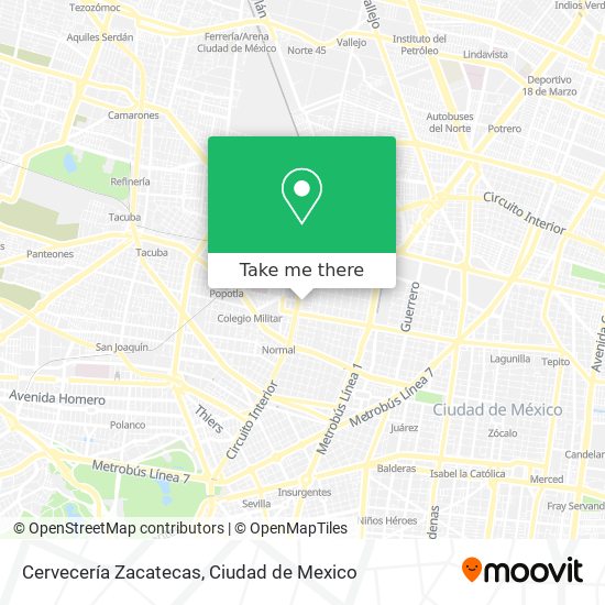 Cervecería Zacatecas map