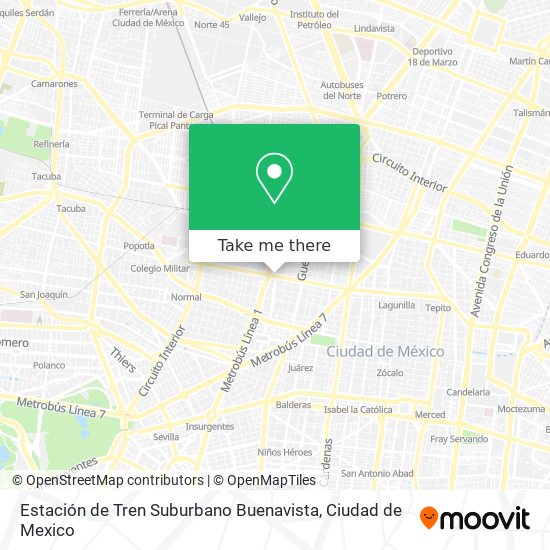 Estación de Tren Suburbano Buenavista map