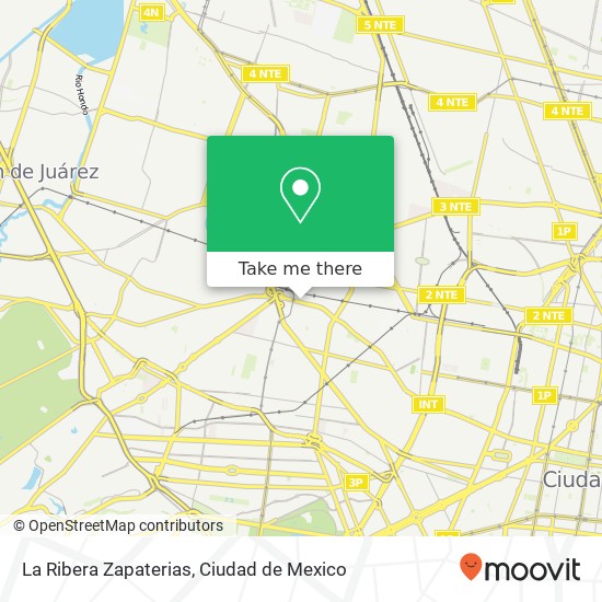 Mapa de La Ribera Zapaterias, Calzada México Tacuba Tacuba 11410 Miguel Hidalgo, Distrito Federal