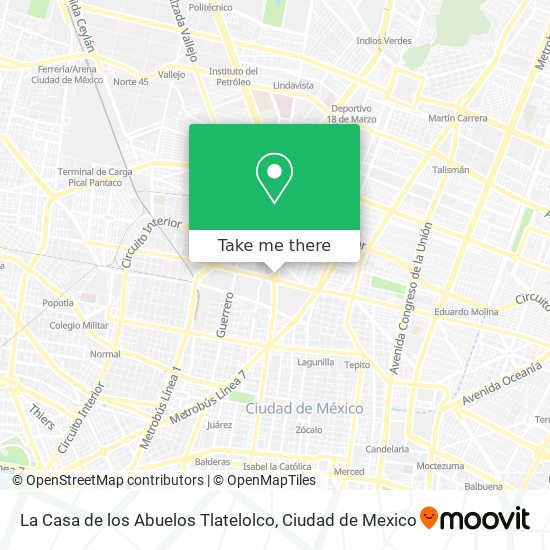 La Casa de los Abuelos Tlatelolco map