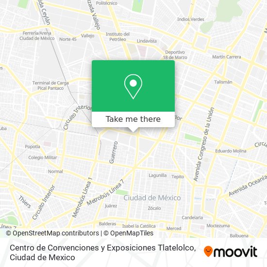 Centro de Convenciones y Exposiciones Tlatelolco map