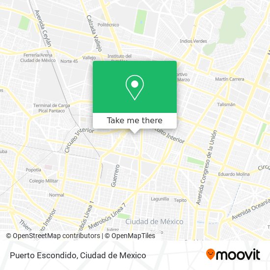 Puerto Escondido map