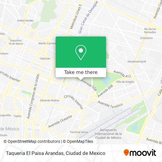 Mapa de Taqueria El Paisa Arandas