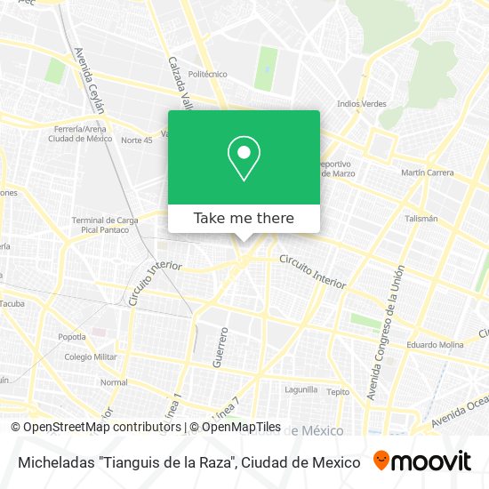 Micheladas "Tianguis de la Raza" map
