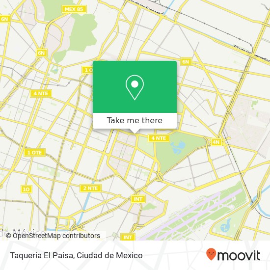 Mapa de Taqueria El Paisa, Avenida 535 San Juan de Aragón 1ra Secc 07969 Gustavo a Madero, Ciudad de México