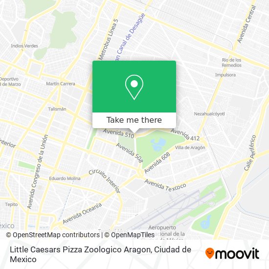 Mapa de Little Caesars Pizza Zoologico Aragon