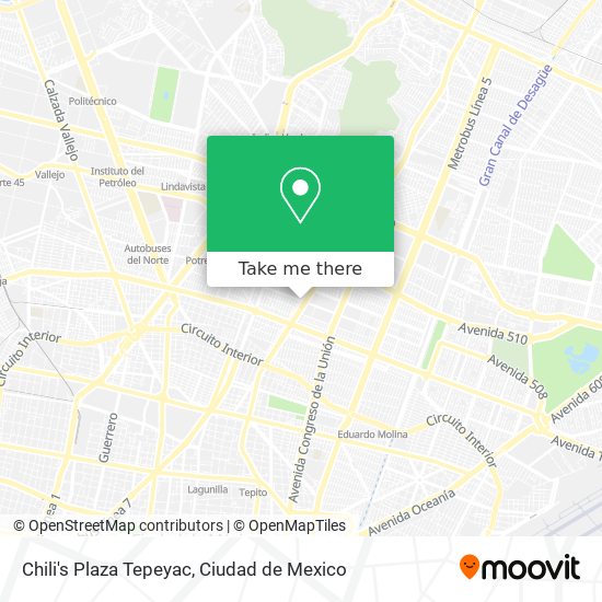 Chili's Plaza Tepeyac map