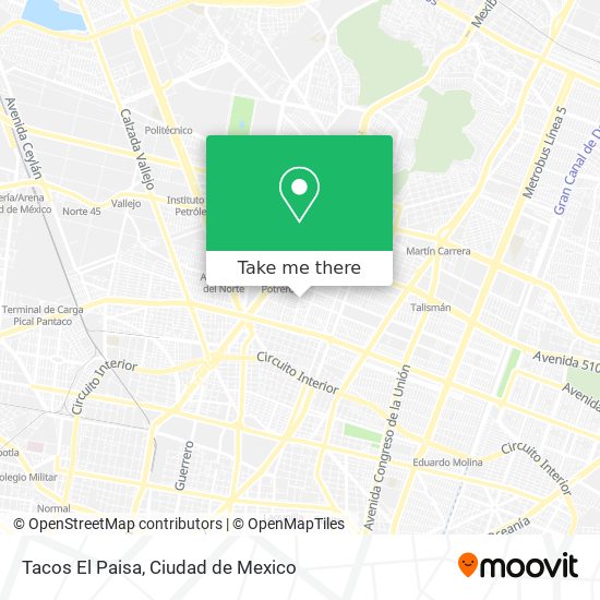 Mapa de Tacos El Paisa