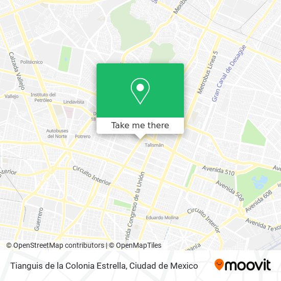 Tianguis de la Colonia Estrella map