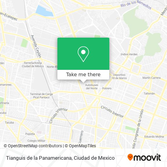 Mapa de Tianguis de la Panamericana