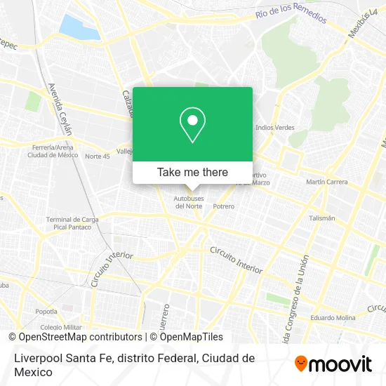 Liverpool Santa Fe, distrito Federal map