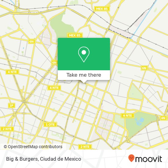 Big & Burgers, Anzar Granjas Modernas 07460 Gustavo A Madero, Distrito Federal map