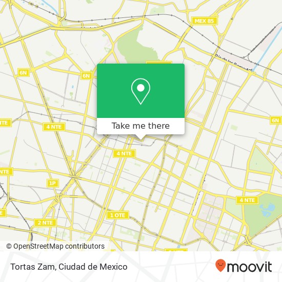 Mapa de Tortas Zam, Paseo Zumárraga Aragón 07000 Gustavo A Madero, Distrito Federal