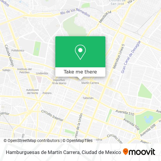 Hamburguesas de Martín Carrera map