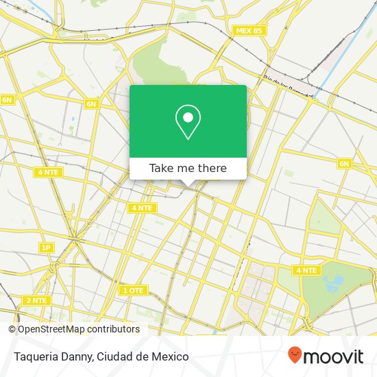 Mapa de Taqueria Danny, Calzada San Juan de Aragón 126 15 de Agosto 07058 Gustavo A Madero, Distrito Federal