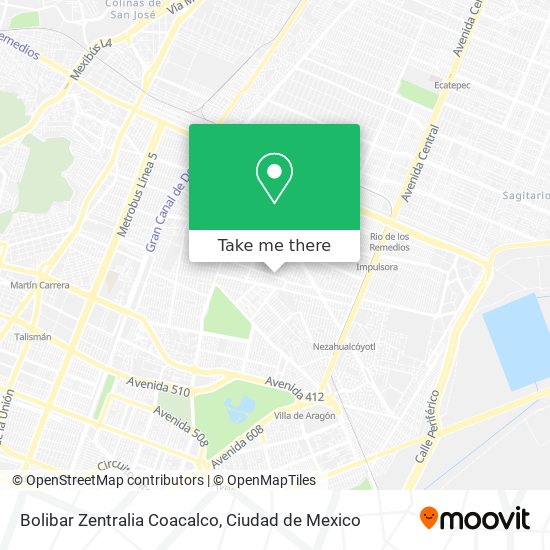 Mapa de Bolibar Zentralia Coacalco