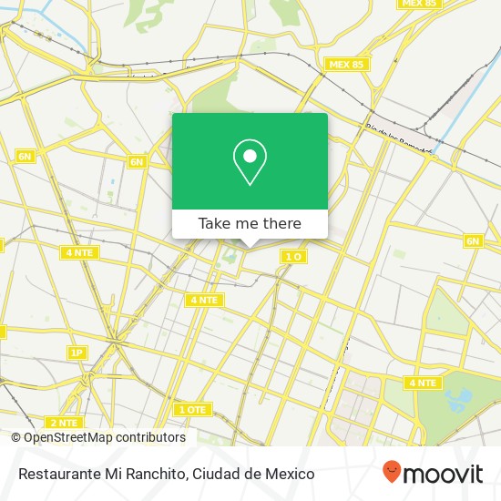 Mapa de Restaurante Mi Ranchito, Avenida General Martín Carrera Martín Carrera 07070 Gustavo A Madero, Distrito Federal