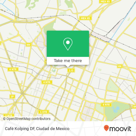 Mapa de Café Kolping DF, General Antonio López de Santa Anna Martín Carrera 07070 Gustavo a Madero, Ciudad de México