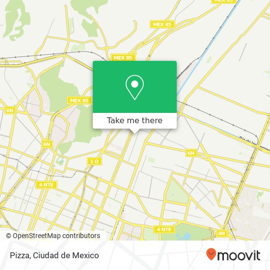 Mapa de Pizza, Calle 308 Nueva Atzacoalco 07420 Gustavo A Madero, Distrito Federal