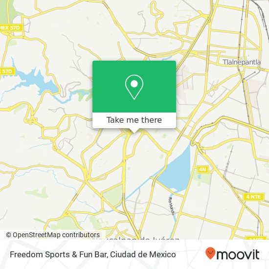 Mapa de Freedom Sports & Fun Bar, Pafnuncio Padilla 7 Ciudad Satélite 53100 Naucalpan de Juárez, Edomex