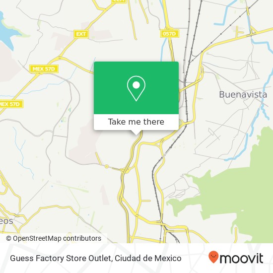 Mapa de Guess Factory Store Outlet, Ejido San Martín Tepetlixpan 54763 Cuautitlán Izcalli, México