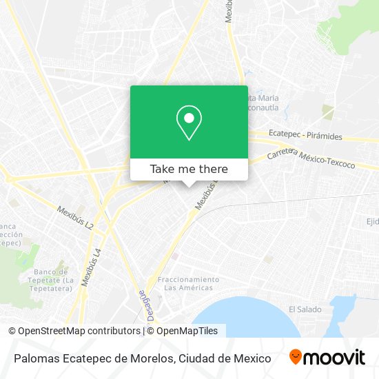 How to get to Palomas Ecatepec de Morelos in Coacalco De Berriozábal by Bus  or Metro?